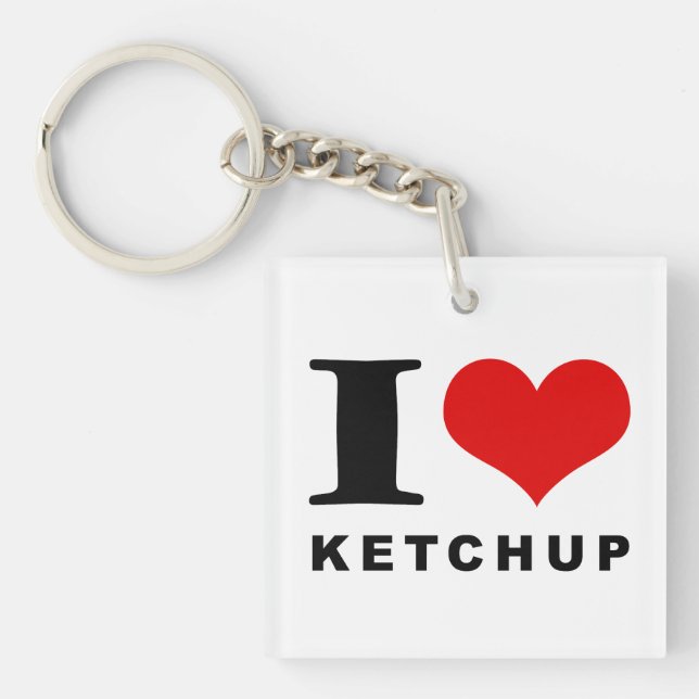 Porte-clefs J'adore le ketchup (Devant)