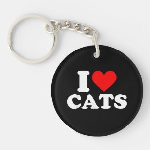 Porte-clefs J'adore les chats - J'adore les chats J'aime les c