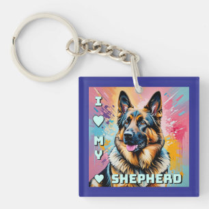 Porte-clefs J'adore mon berger allemand