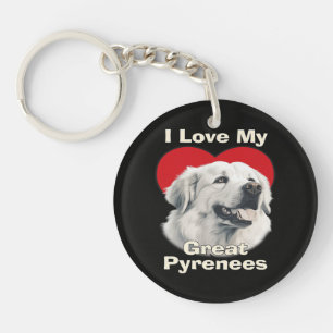 Porte-clefs J'adore mon chien des Pyrénées