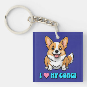 Porte-clefs J'adore mon Corgi