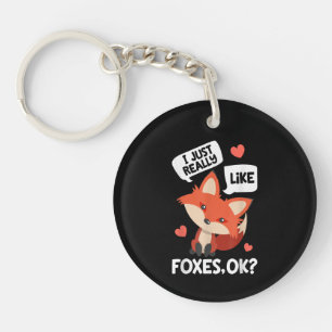 Porte-clefs J'adore simplement les renards, OK, drôle d'amoure