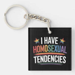 Porte-clefs J'ai des tendances homosexuelles Fierté LGBTQ Arc-