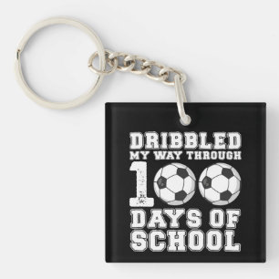 Porte-clefs J'ai dribblé mon chemin à travers 100 jours de soc