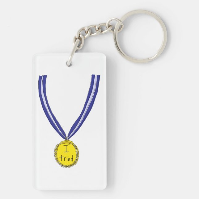 Porte-clefs J'ai essayé la médaille (Dos)