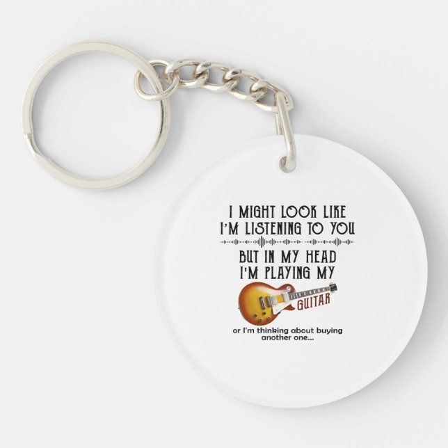 Porte-clefs J'Ai L'Air De Vous Écouter, Mais Dans Ma Tête (Devant)