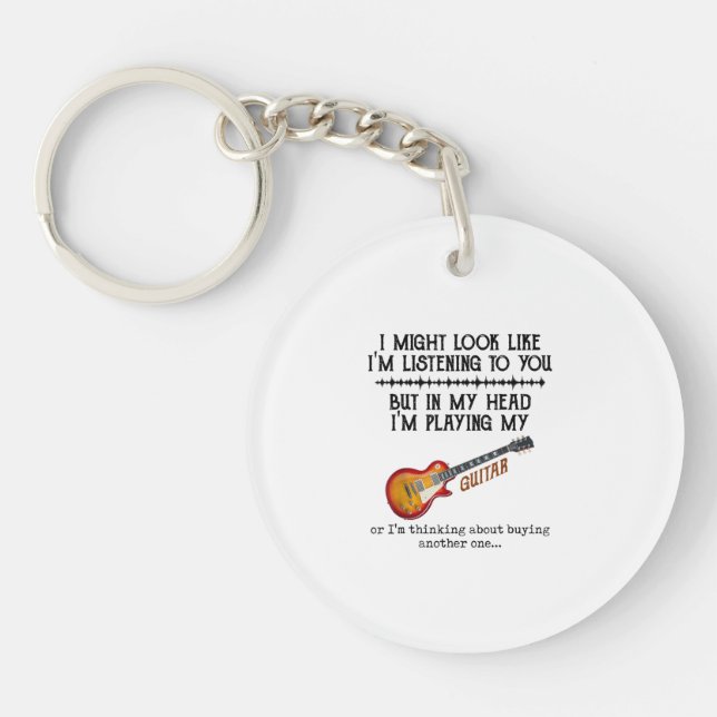 Porte-clefs J'ai peut-être l'air de vous écouter, mais dans (Devant)