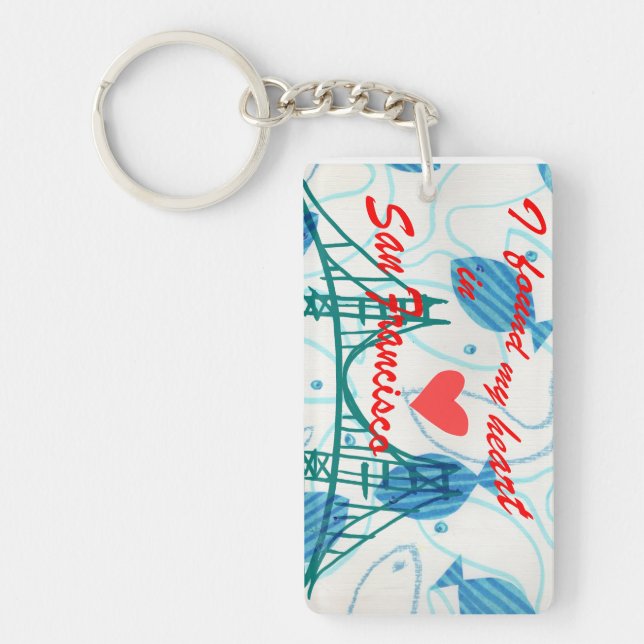 Porte-clefs J'ai trouvé mon coeur à San Francisco (Devant)