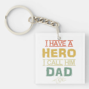 Porte-clefs J'ai un héros que j'appelle papa Cadeau pour la fê