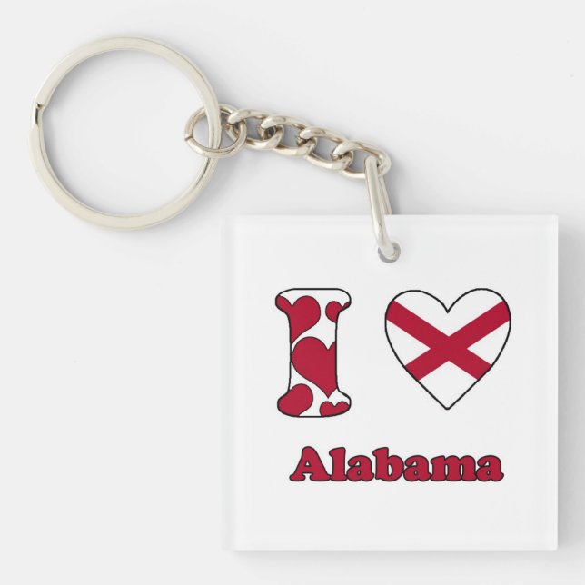 Porte-clefs J'aime Alabama (Devant)