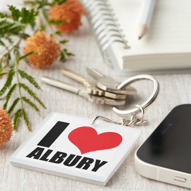 Porte-clefs J'aime Albury (Devant Droit)