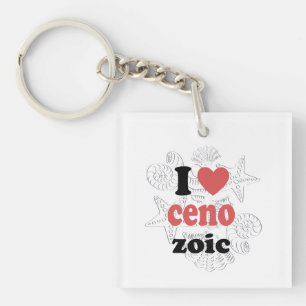 Porte-clefs J'aime Cénozoïque drôle de citation pour les scien
