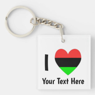 Porte-clefs J'aime (Cœur de la Diaspora Africaine) Texte Perso