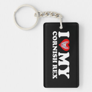 Porte-clefs J'aime (Cœur) Mon Cornish Rex
