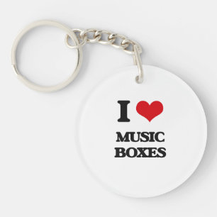 Porte-clefs J'aime des boîtes à musique