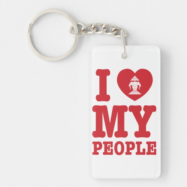 Porte-clefs J'aime Erawan Mon Peuple Lao (Devant)