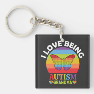 Porte-clefs J'Aime Être Autisme Grand-mère, Autisme Cadeau Gra