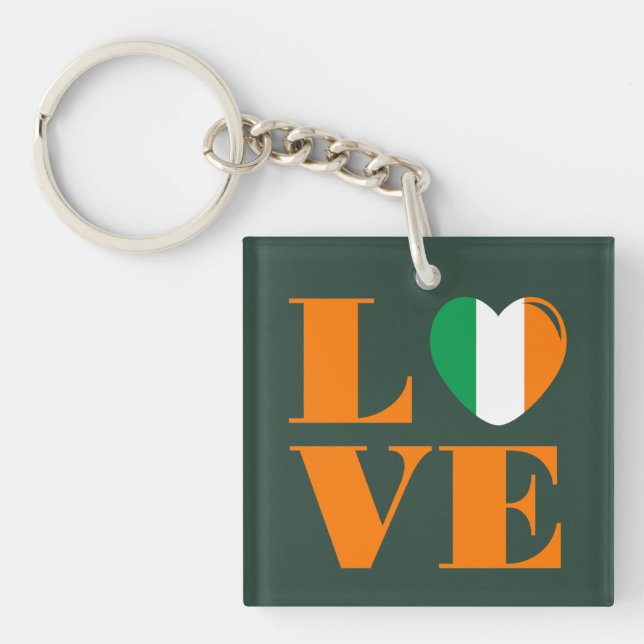 Porte-clefs J'aime Irlande (Devant)