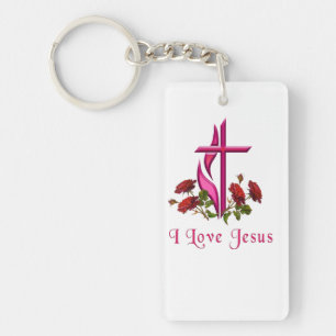 Porte-clefs J'aime Jésus porte - clé chrétien