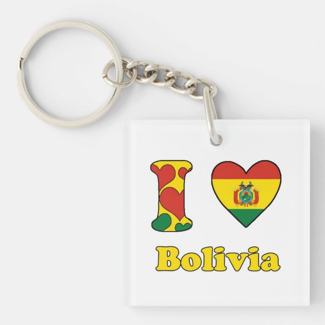 Porte-clefs J'aime la Bolivie (Devant)