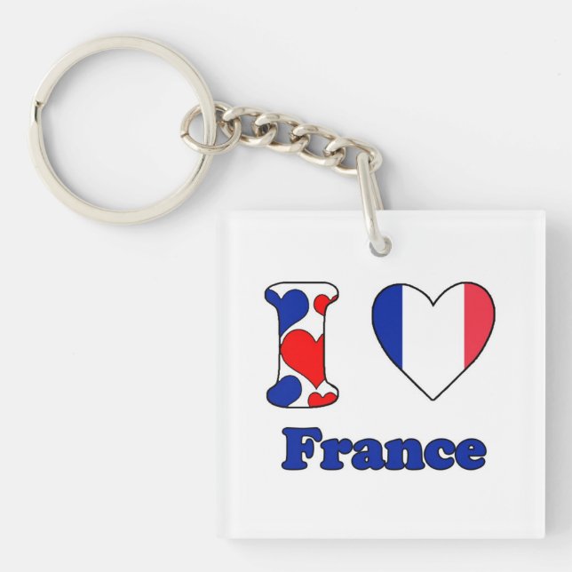 Porte-clefs J'aime la France (Devant)