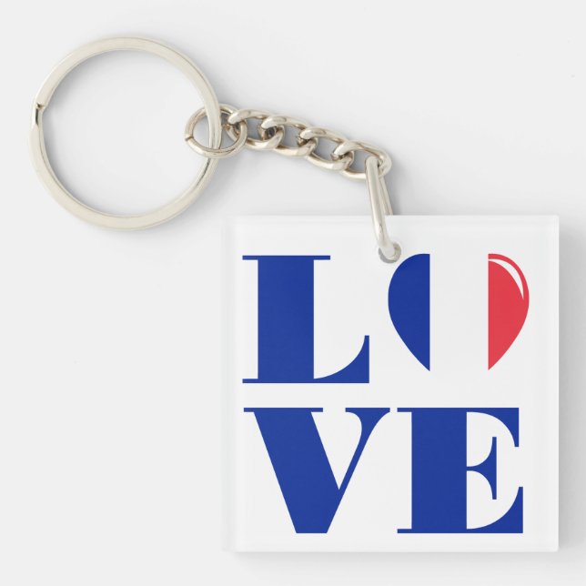 Porte-clefs J'aime la France (Devant)