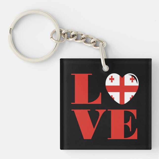 Porte-clefs J'aime la Géorgie (Devant)