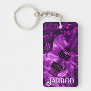 Porte-clefs J'aime la guitare électrique personnalisée Rock 'N