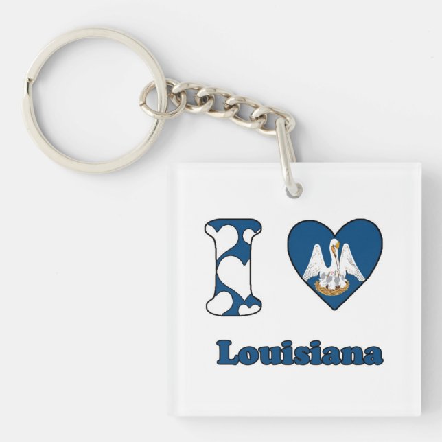 Porte-clefs J'aime la Louisiane (Devant)