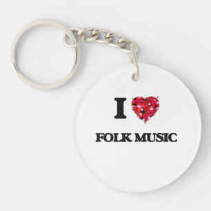 Porte-clefs J'aime la musique folk