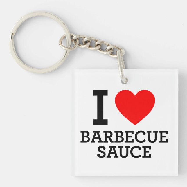 Porte-clefs J'Aime La Sauce Barbecue (Devant)