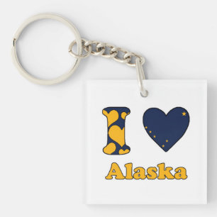 Porte-clefs J'aime l'Alaska