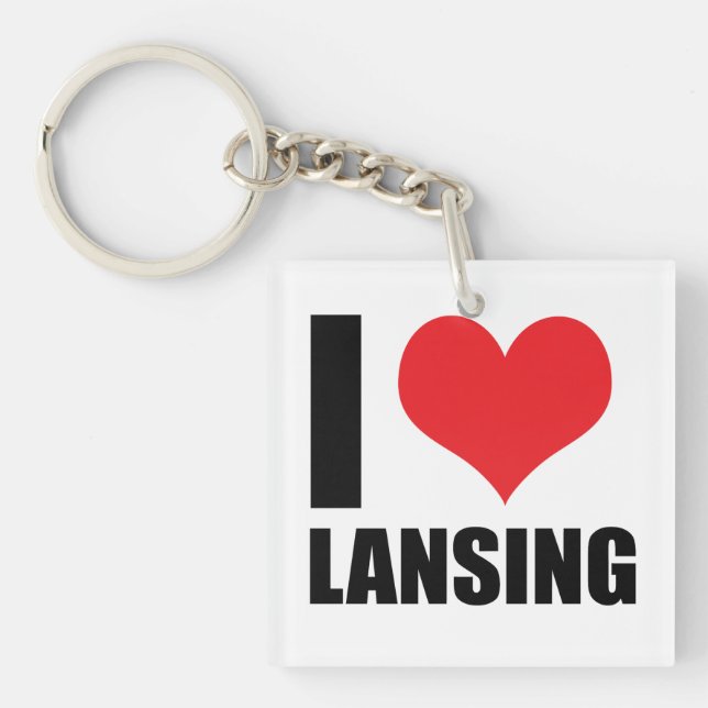 Porte-clefs J'aime Lansing (Devant)