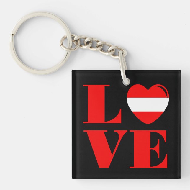 Porte-clefs J'aime l'Autriche (Devant)