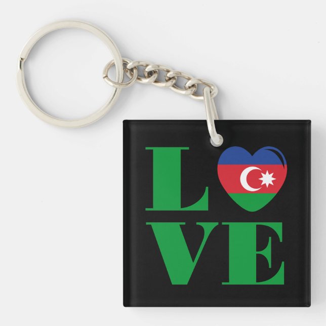Porte-clefs J'aime l'Azerbaïdjan (Devant)