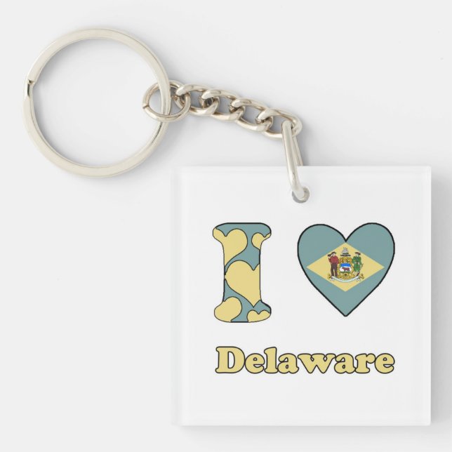 Porte-clefs J'aime le Delaware (Devant)