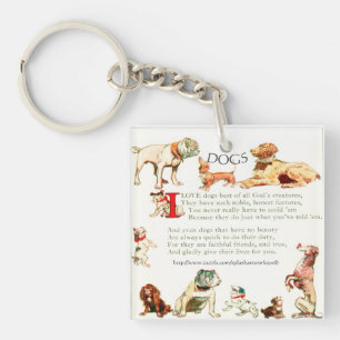 Porte-clefs "J'aime le mieux les chiens"