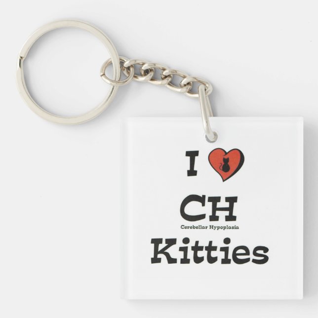 Porte-clefs J'aime le porte - clé de minous de ch (Devant)