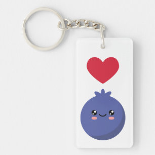 Porte-clefs J'aime les bleuets