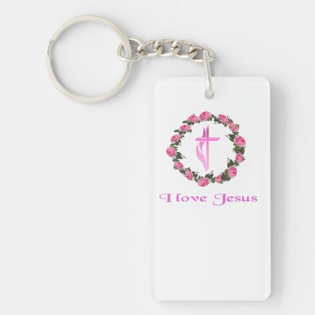 Porte-clefs J'aime les cadeaux de Jésus (Devant)
