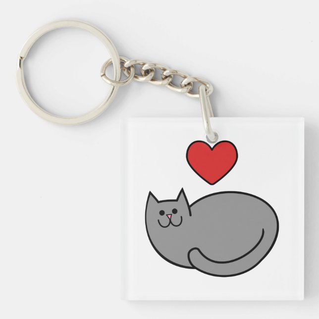 Porte-clefs J'aime les chats (Devant)
