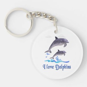 Porte-clefs J'aime les dauphins