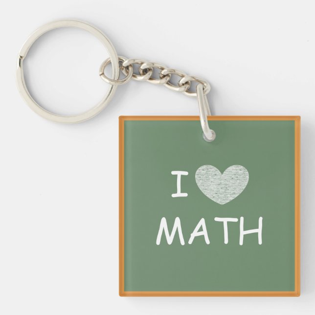 Porte-clefs J'aime les maths (Devant)