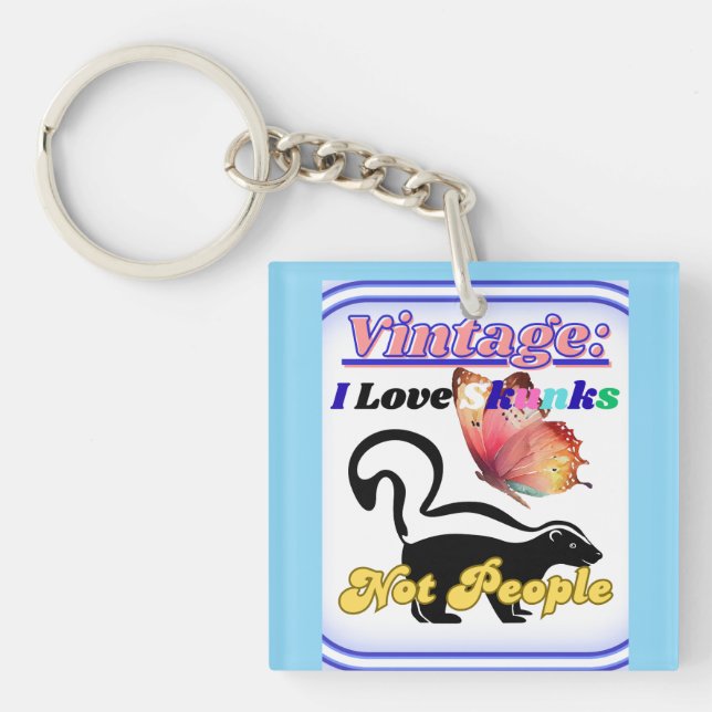Porte-clefs J'aime les mouffettes, pas les gens (Devant)