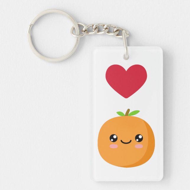 Porte-clefs J'aime les oranges (Devant)
