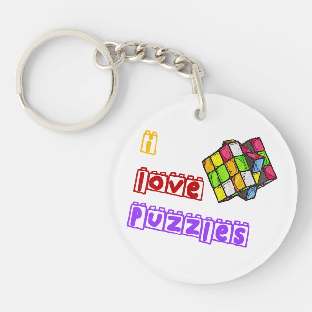 Porte-clefs J'aime les puzzles (Devant)