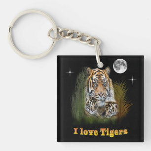 Porte-clefs J'aime les tigres