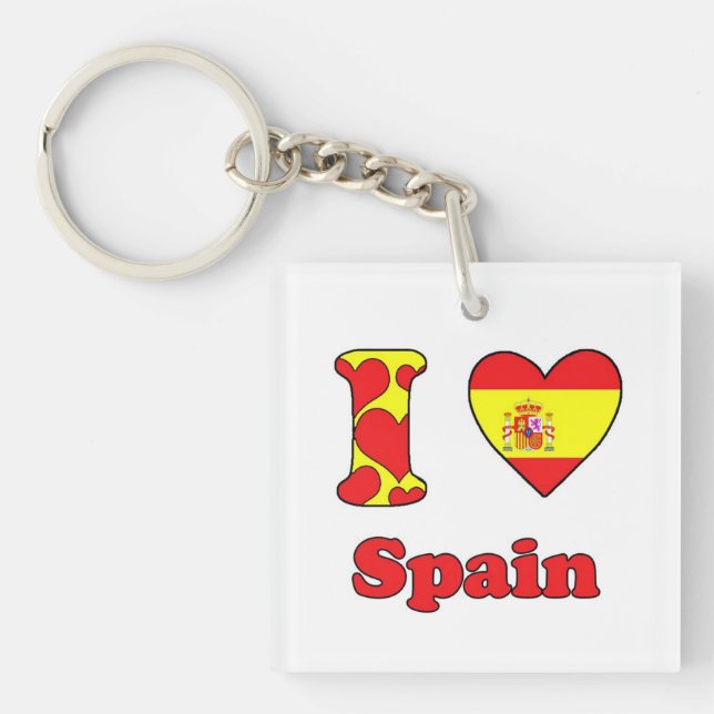 Porte-clefs J'aime l'Espagne (Devant)