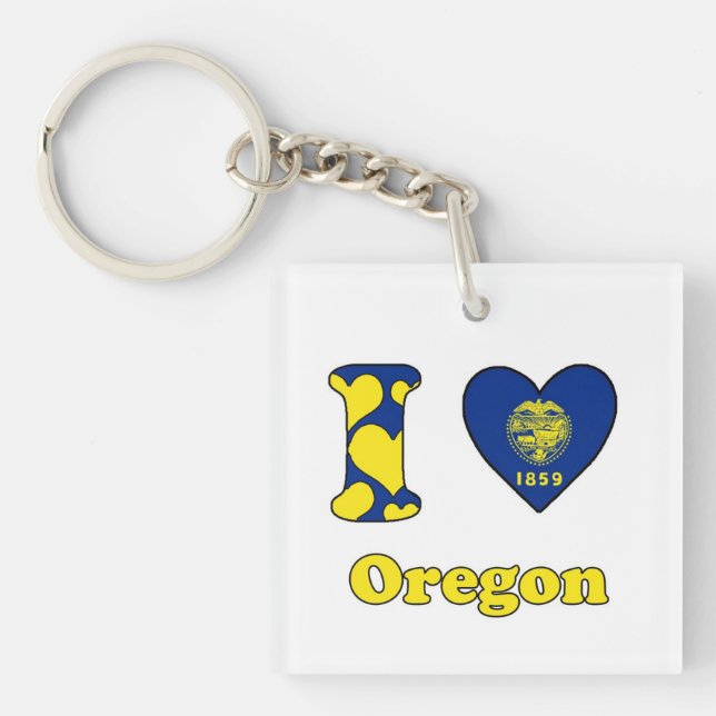 Porte-clefs J'aime l'Oregon (Devant)