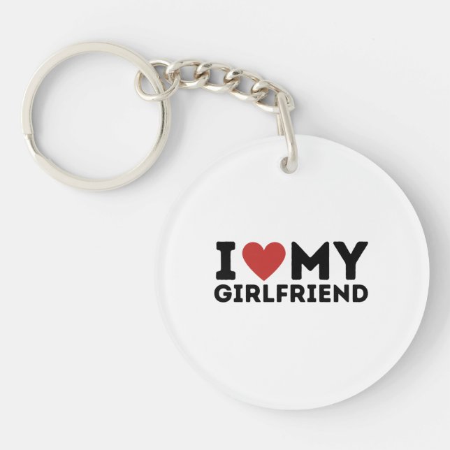 Porte-clefs J'Aime Ma Chemise Fille-Amie (Devant)
